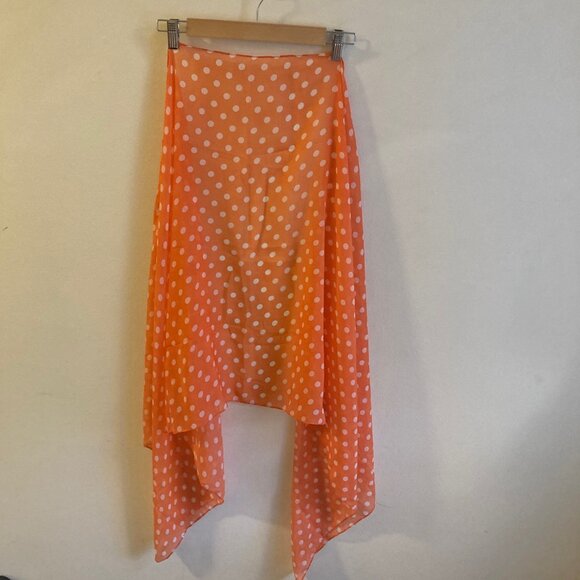 Orange and White Polka Dot Scarf Fairycore - Picture 2 of 7